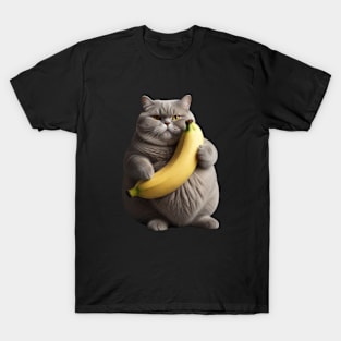 CUTE FAT CAT BANANA T-Shirt